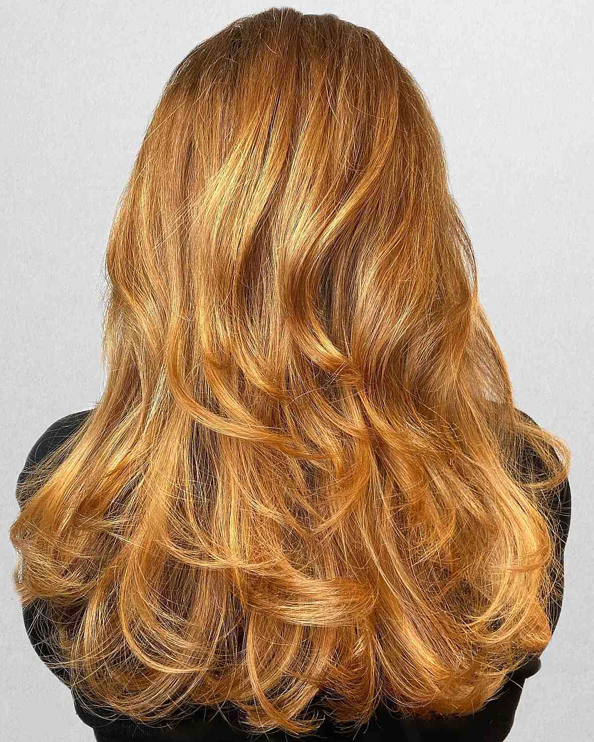 Go-to layered wavy long hair