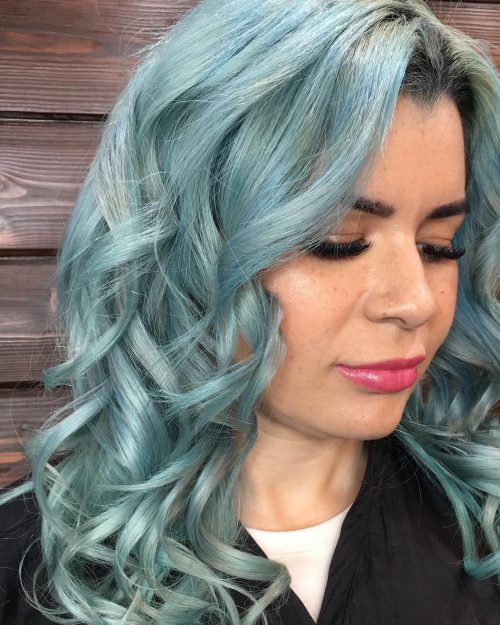 A teal pilus color is a mixture of bluish too light-green colors 23 Incredible Teal Hair Color Ideas You Have to See