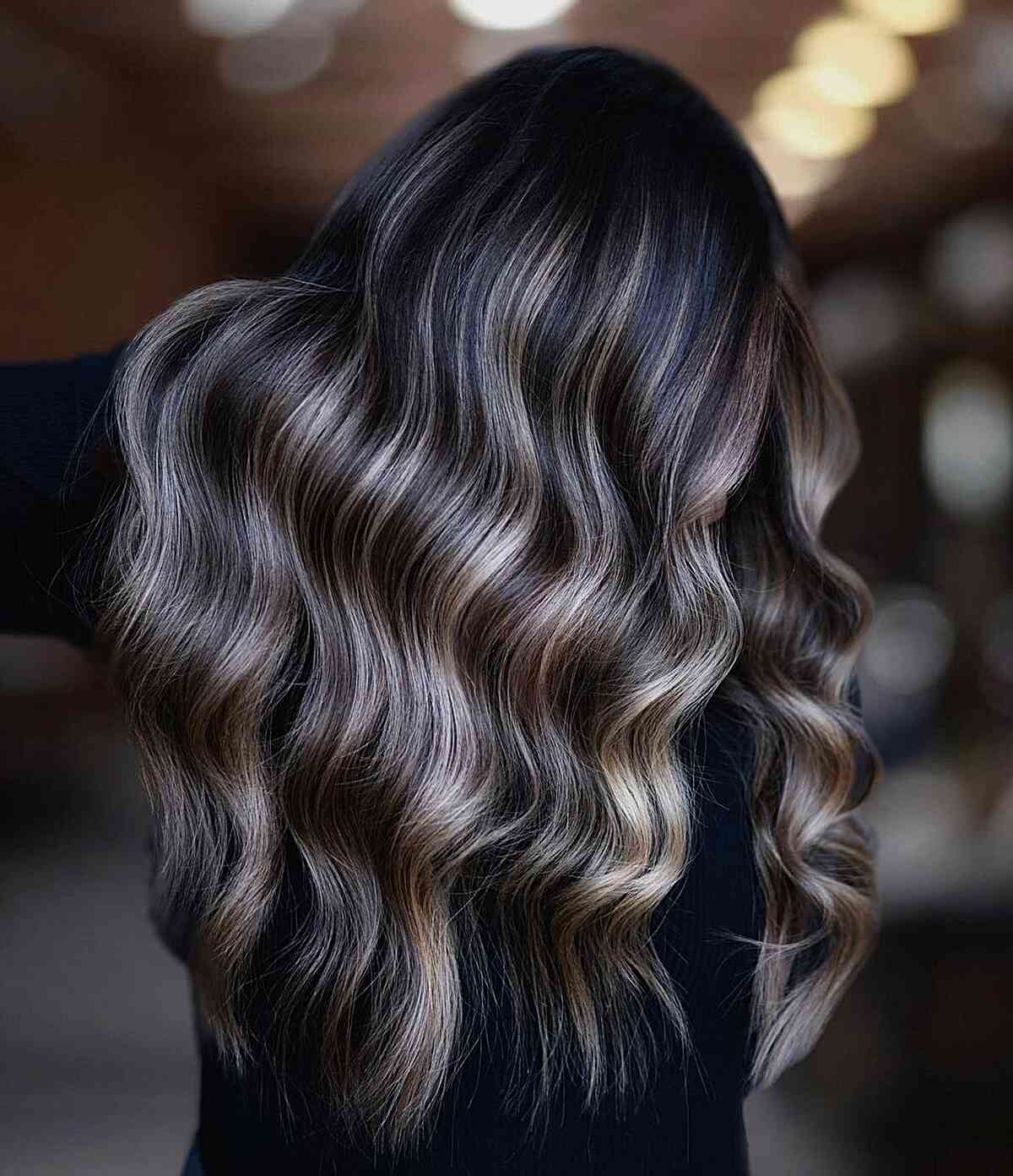 Lighter Highlights for Long-Haired Brunettes