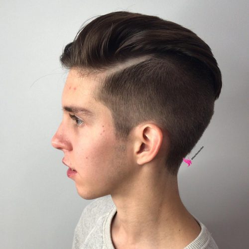 The difficult component haircut is when a describe is shaved inwards the scalp to create a contrasting divisi 24 Hard Part Haircut Ideas for Your Next Inspiration