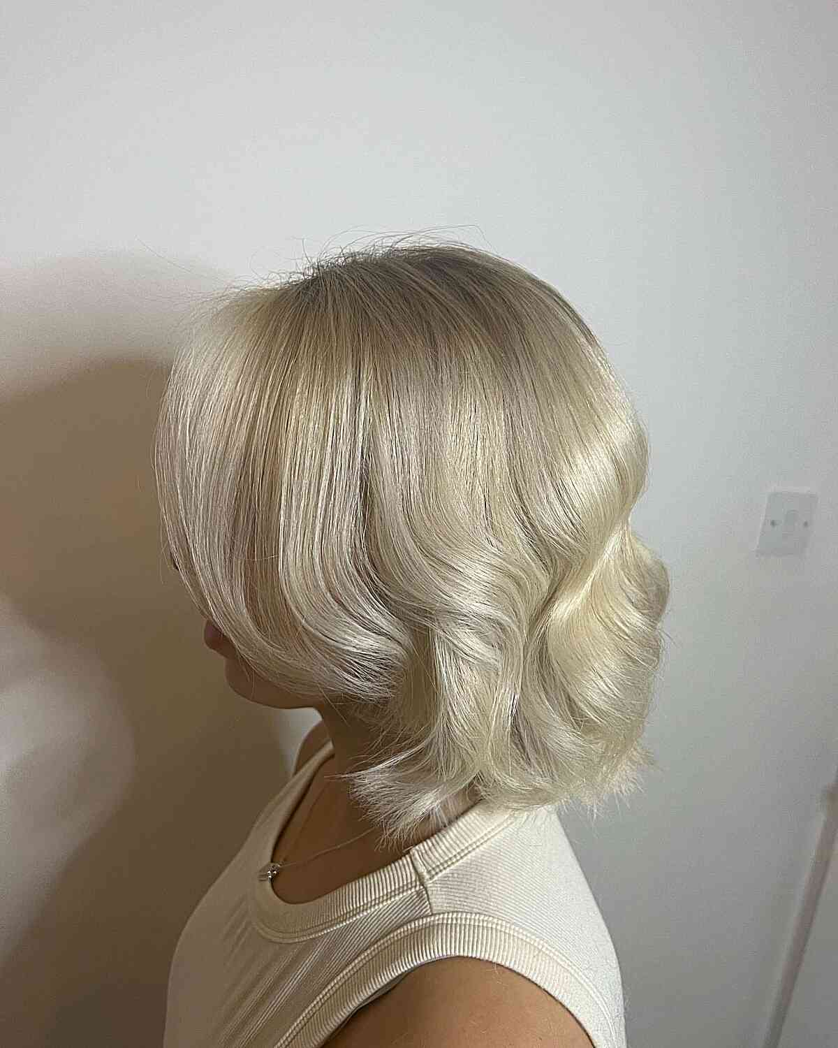 Lob Haircut with 90s Vintage Soft Waves