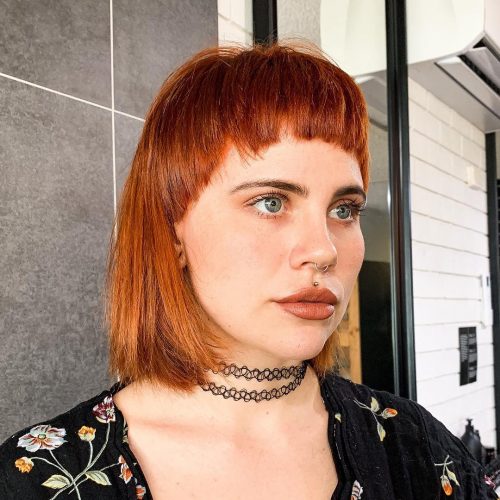 Lob with Cute Short Bangs