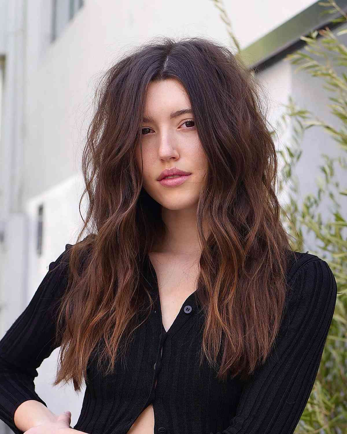 Fresh long and layered shag cut