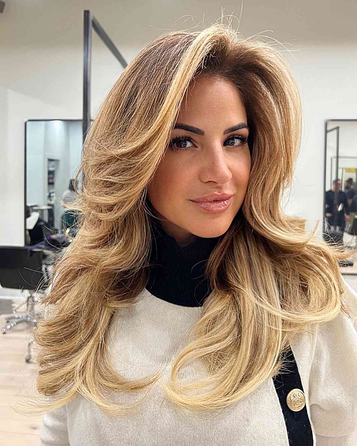 Long blowout party hairstyles