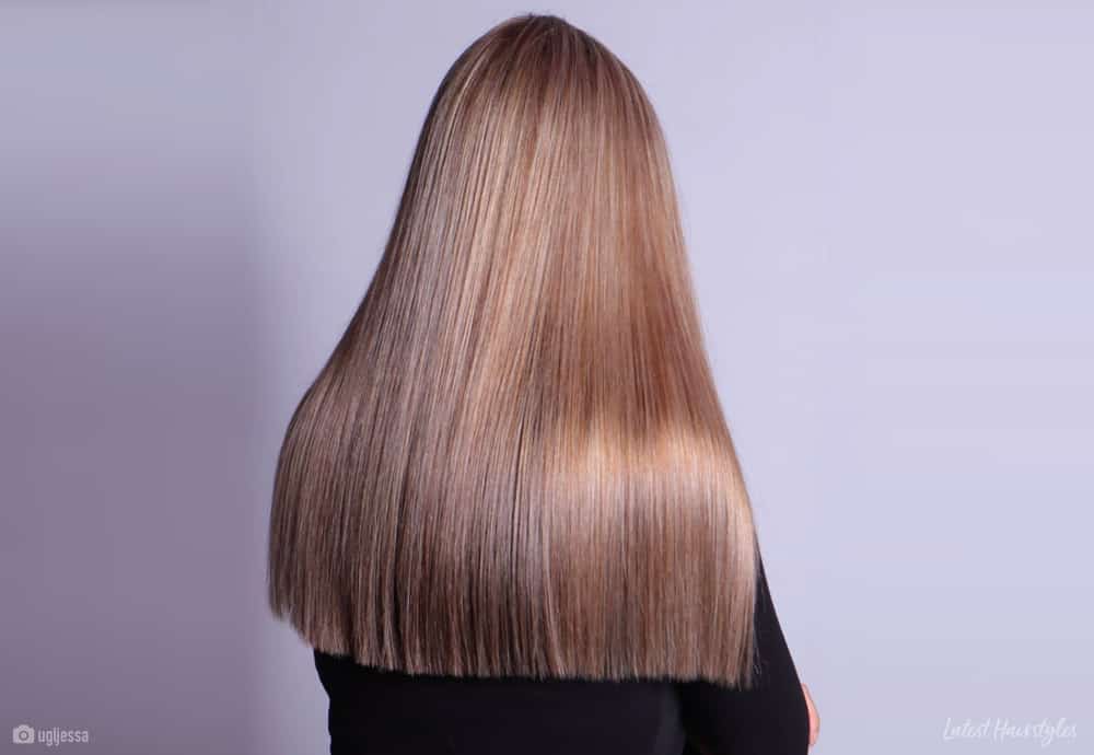 Image of Blunt long hair haircut for women