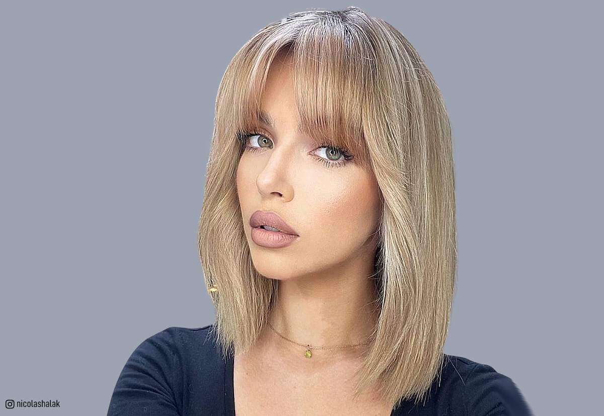 16 Examples of How to Get a Long Bob with Bangs for Thin Hair 16 Examples of How to Get a Long Bob with Bangs for Thin Hair