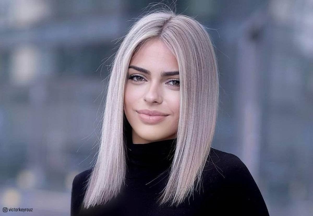 Image of Blunt lob haircut for fine hair