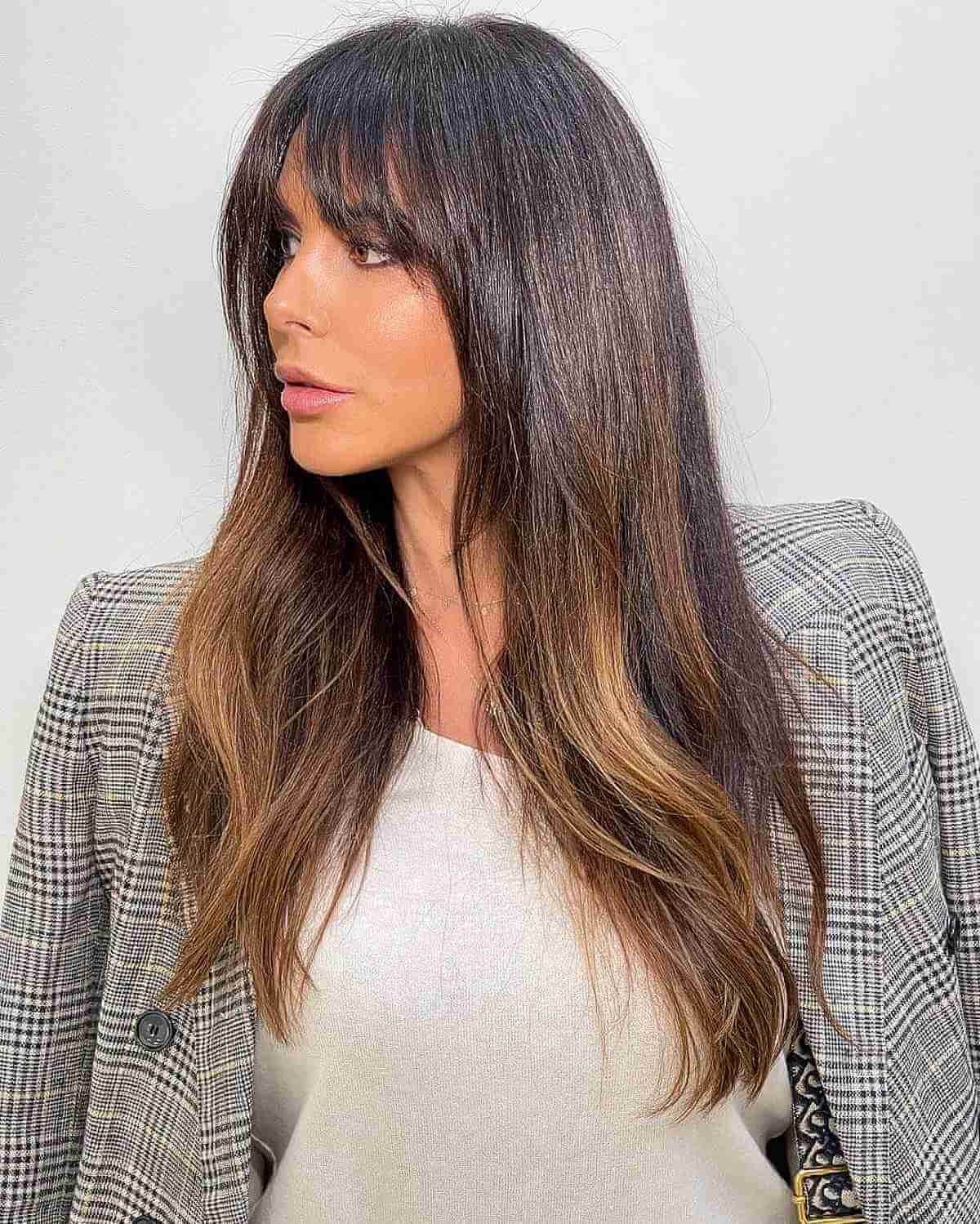 Long Choppy Straight Cut