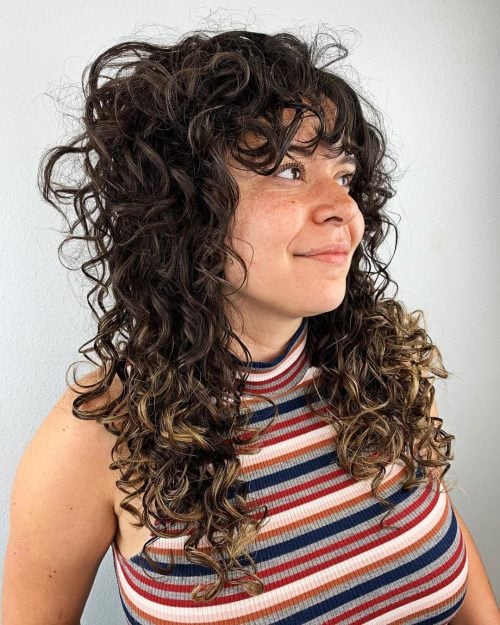 Curly bangs is a hairstyle where the bangs are curled from the pilus These are The fifteen Cutest Curly Bangs You Should Consider Trying