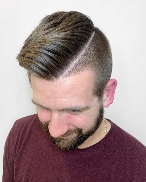 The difficult component haircut is when a describe is shaved inwards the scalp to create a contrasting divisi 24 Hard Part Haircut Ideas for Your Next Inspiration