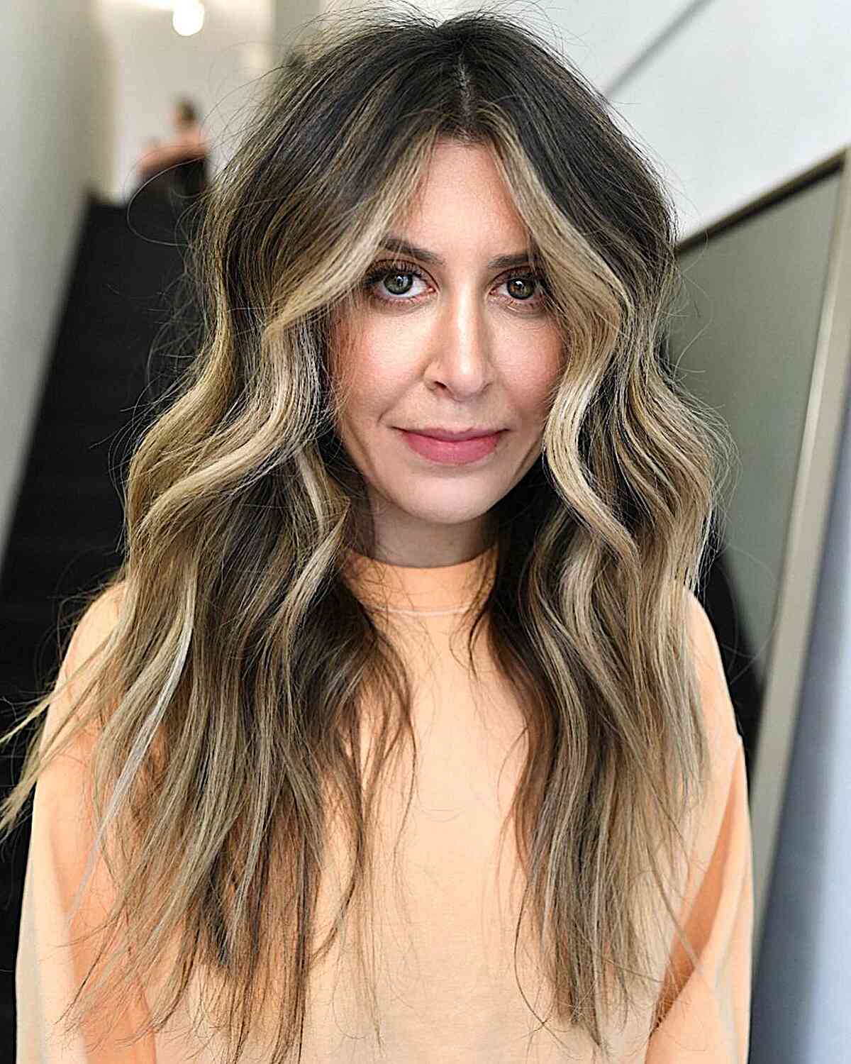 Long-Length Choppy Hair with Money Pieces