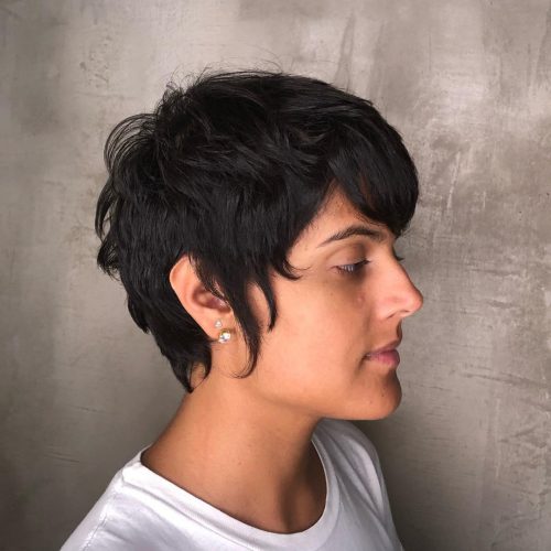 A pixie cutting alongside bangs is a brusk haircut betwixt i one-half to iii inches long that is st xix Cute Ways to Have a Pixie Cut alongside Bangs