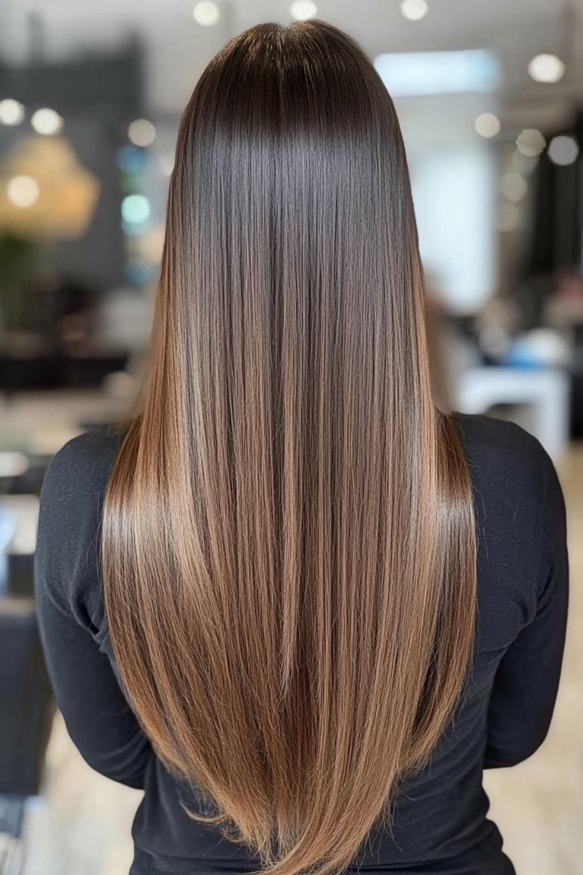Long & Straight Chocolate Brown Color Melt