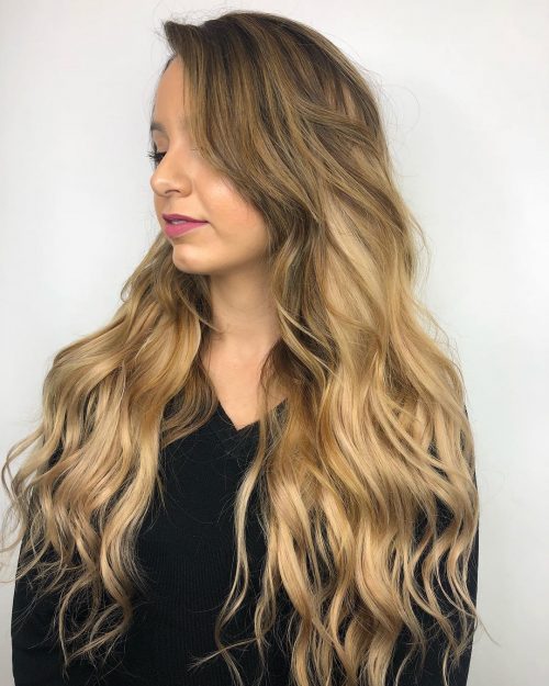 Lovely light brown hair with caramel highlights