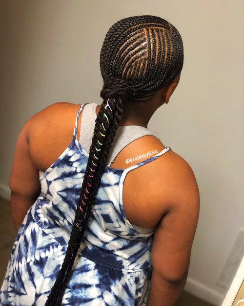 a casual yet creative braid running downwardly your dorsum volition teach you lot noticed without a dubiety 17 Hot Styles – Braided Ponytail for Black Hair inwards 2019