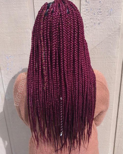 Red box braids are a type of braiding style that divides the pilus into Here are xv Hot Examples of Red Box Braids