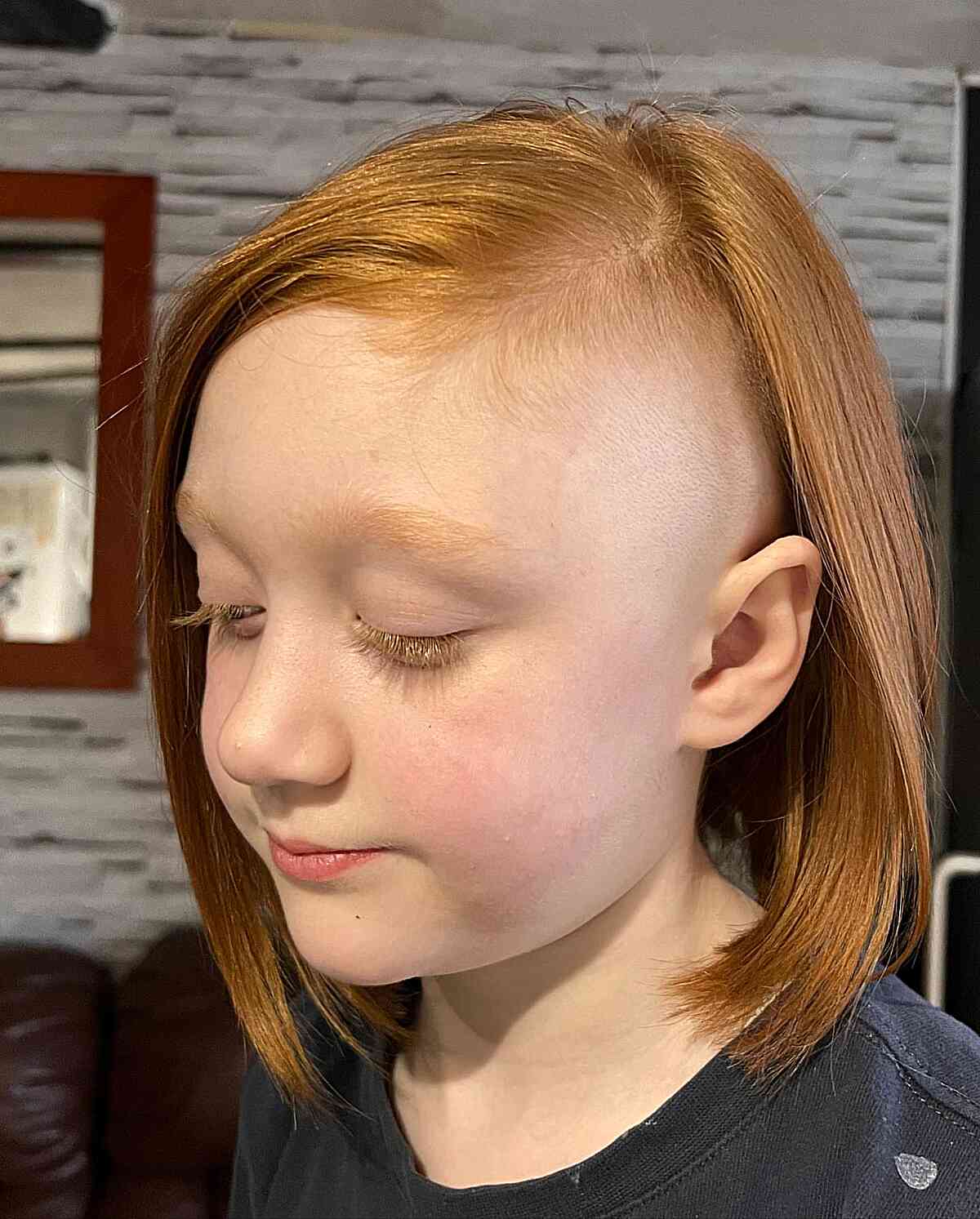 Medium-Length Copper Hair with Undercut for Boys