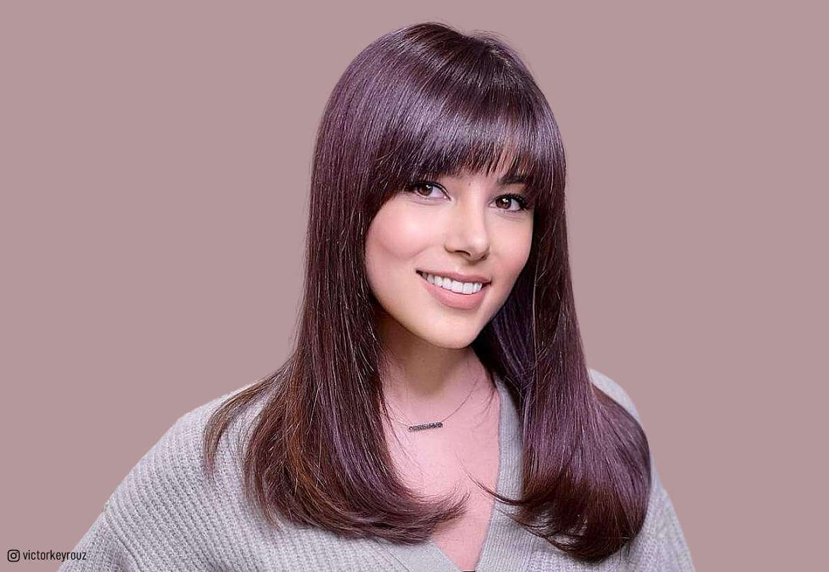 59 Cute Shoulder-Length Hair with Bangs for An Instant Makeover