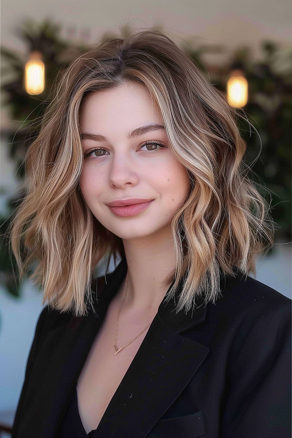 Medium Shaggy A-line Bob Layered Hairstyle
