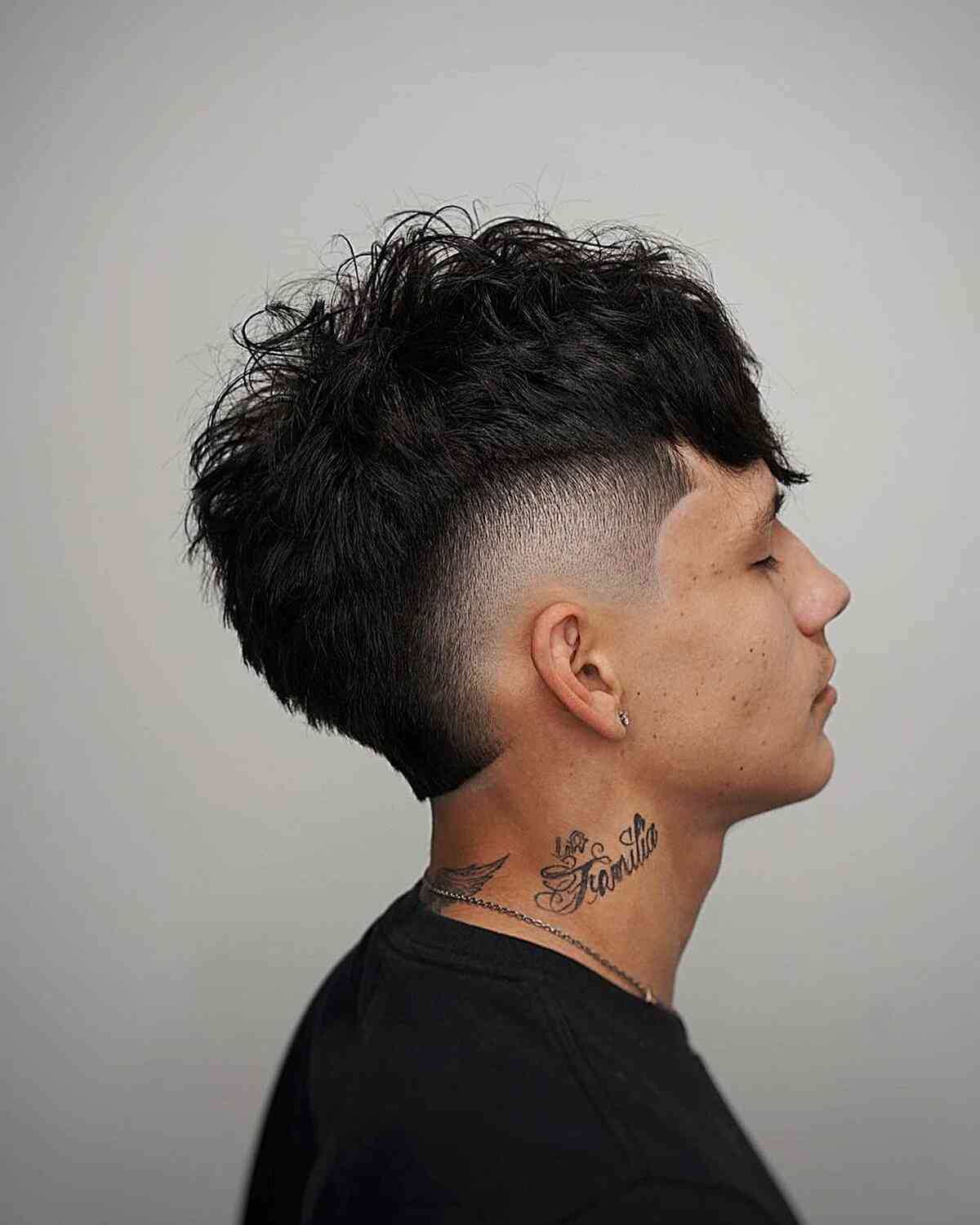 Mid Burst Fade Cut with a Messy Style for Gentlemen