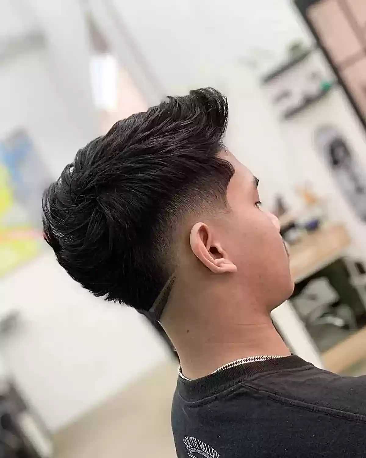 Mid Burst Fade on Men's Thick Hair