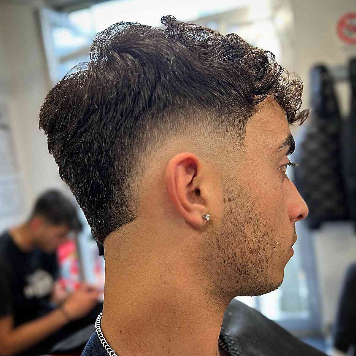 Mid Burst Fade Tapered Faux Hawk for Boys