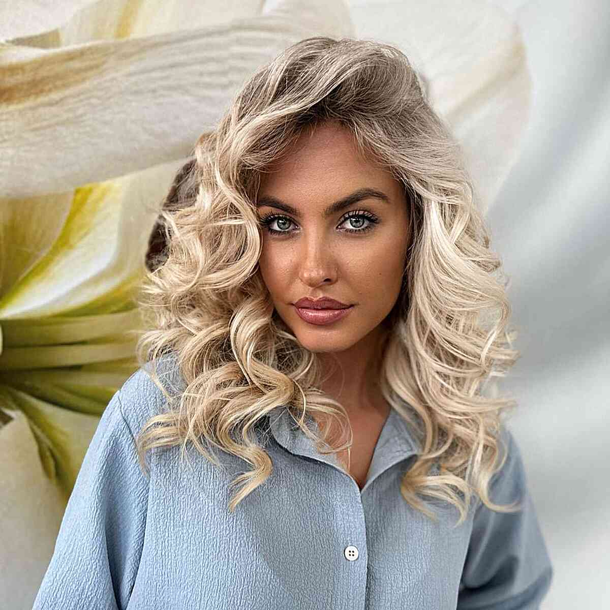 Mid-Length Waves with Balayage and a deep side part