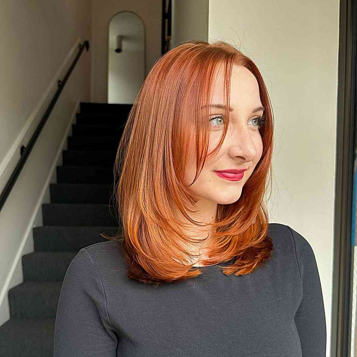 Mid-Length Modern Rachel Cut in Copper Shade