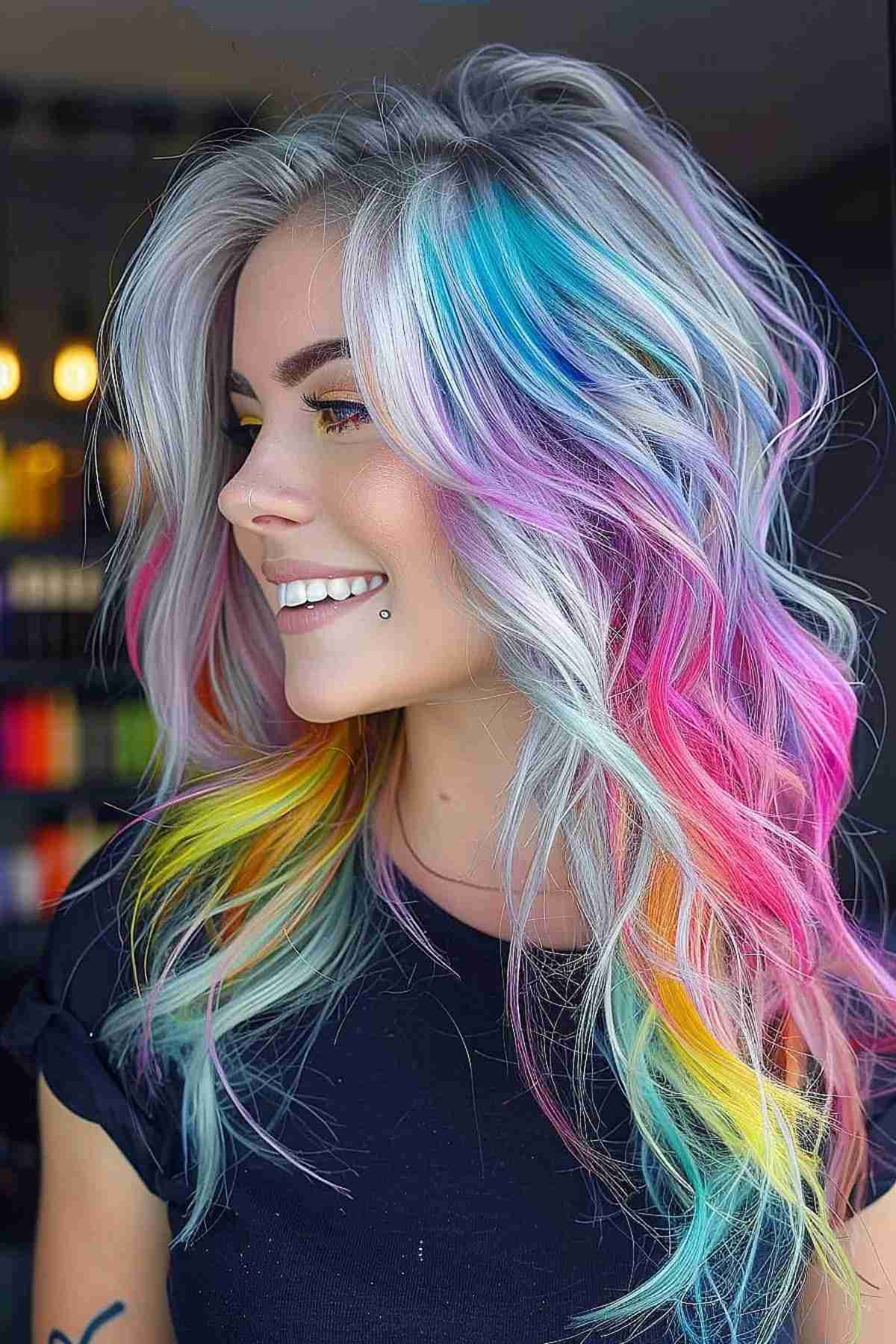 Everyone is going WILD for rainbow pilus colors in addition to hence I 29 Colorful Rainbow Hair Ideas You Need To See