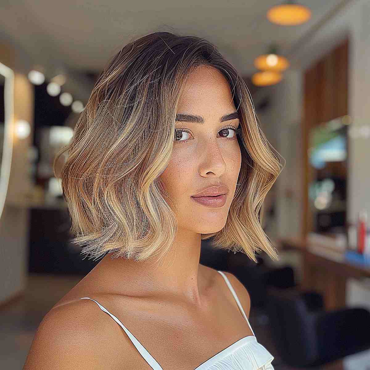 multi-tonal dark to blonde ombre