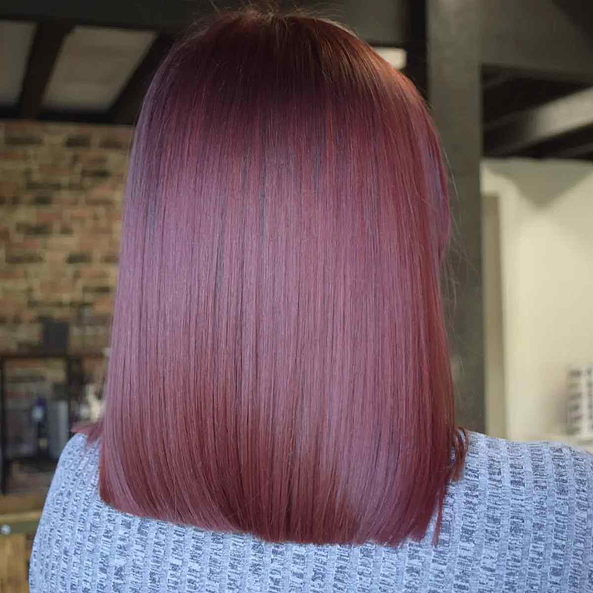 Muted Cherry Cola on Long Bob