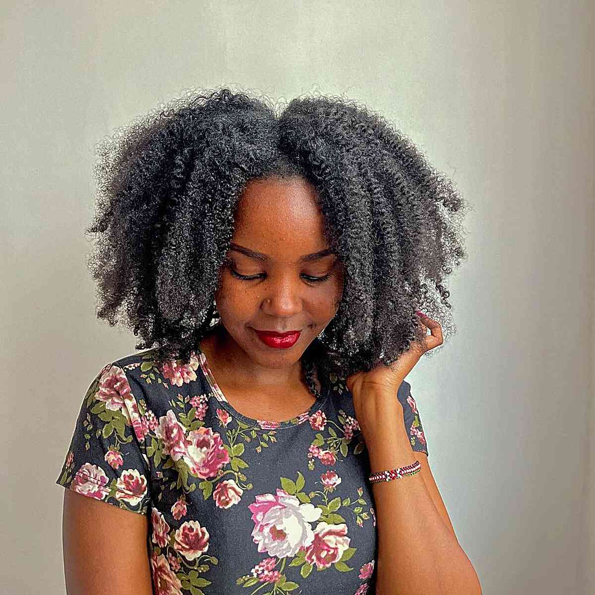 Neck-Length Natural Twist Out Afro