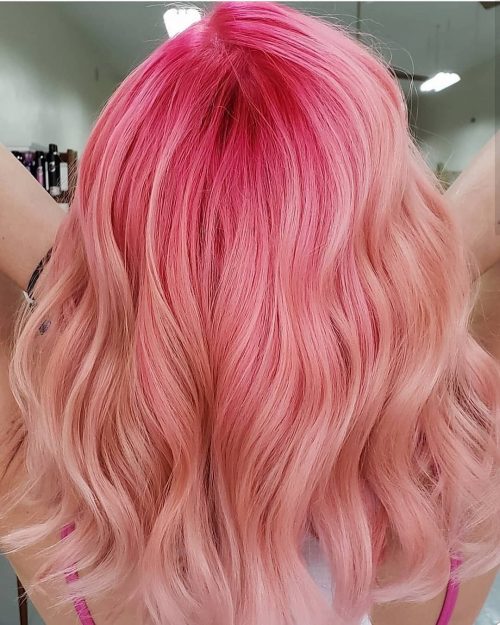 pilus is a pilus color that features a shade of pinkish transitioned into some other vivid or nat Check Out These 17 Incredible Pink Ombré Hair Colors