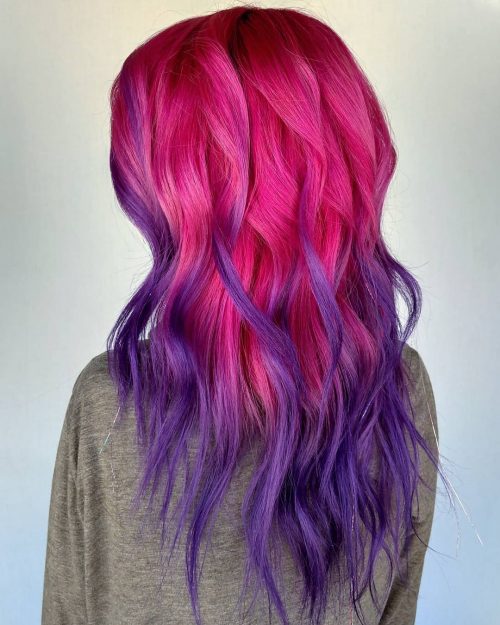 pilus is a pilus color that features a shade of pinkish transitioned into some other vivid or nat Check Out These 17 Incredible Pink Ombré Hair Colors