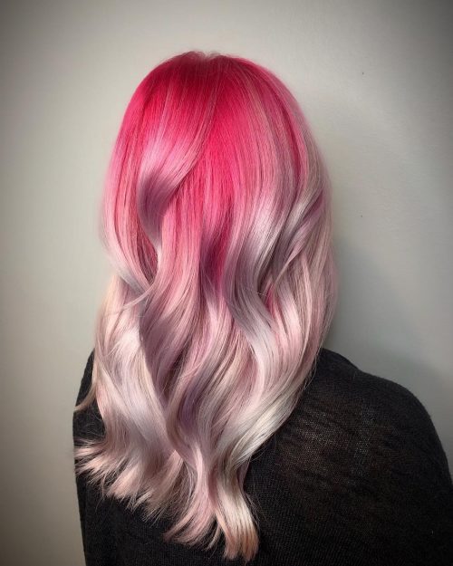 pilus is a pilus color that features a shade of pinkish transitioned into some other vivid or nat Check Out These 17 Incredible Pink Ombré Hair Colors