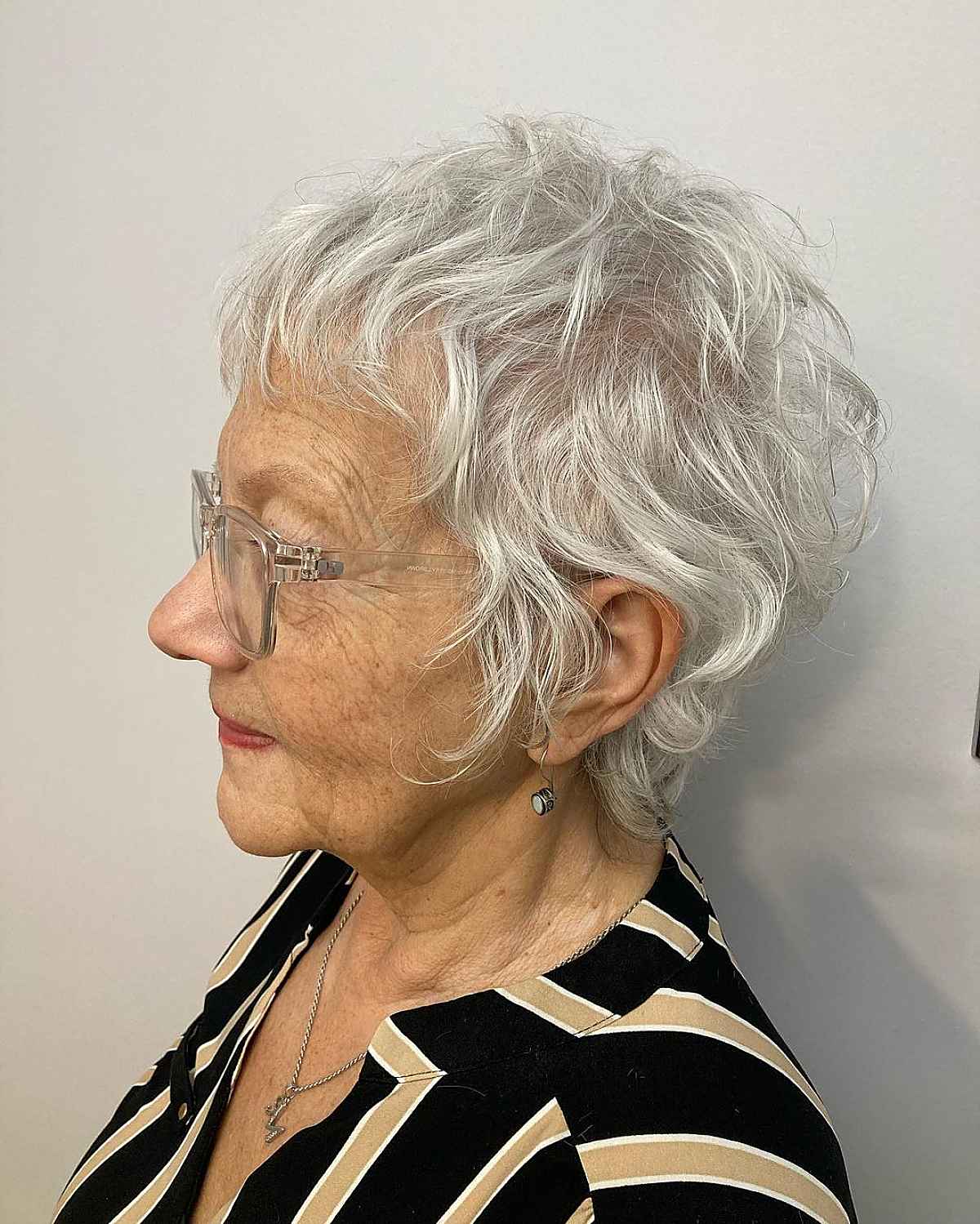 Pixie Mullet for Grandmas with Wavy Hair
