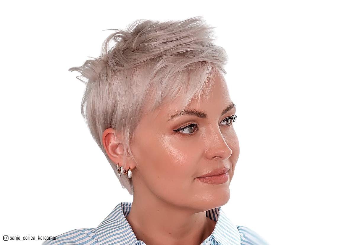 19 Prettiest Platinum Pixie Cuts for Cooler Blonde Crop