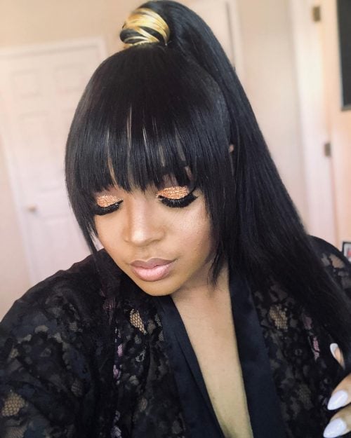 15 Cute Ponytails With Bangs To Copy For 2020