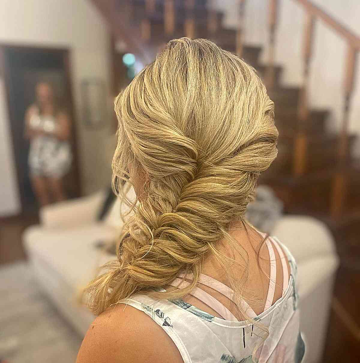 Pulled Out Fishtail Braids for Medium Hair Girls
