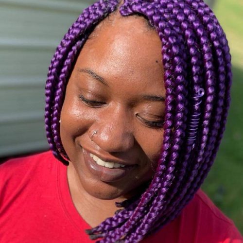 braiding protective style where the braids appear xvi Lit Short Box Braids You Have to See