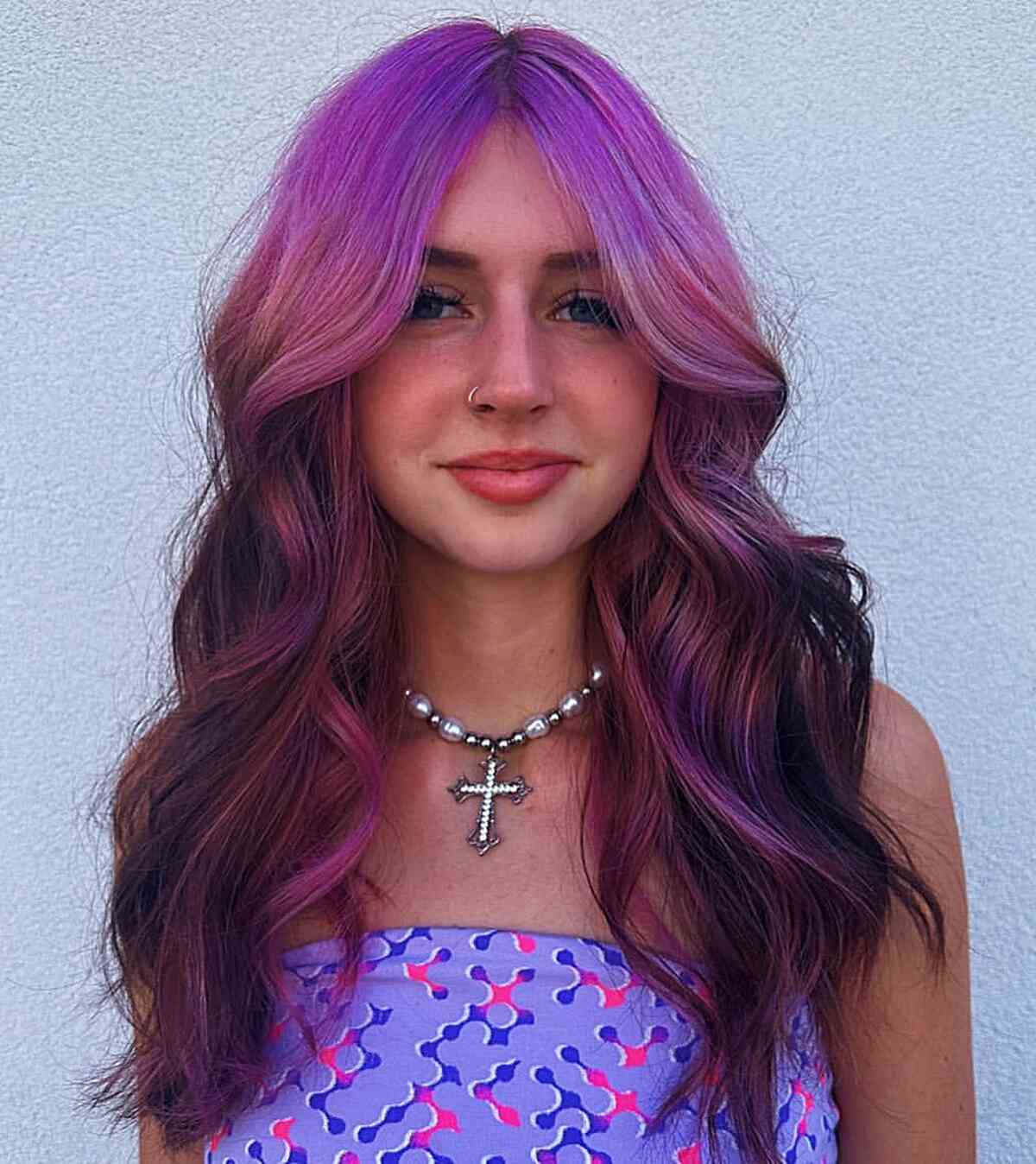 Long Purple Mermaid Hair with Soft Waves