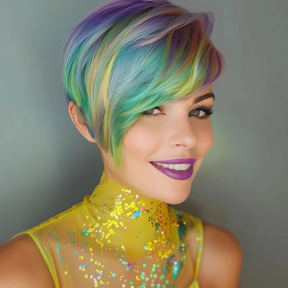 Rainbow Pixie hairstyle