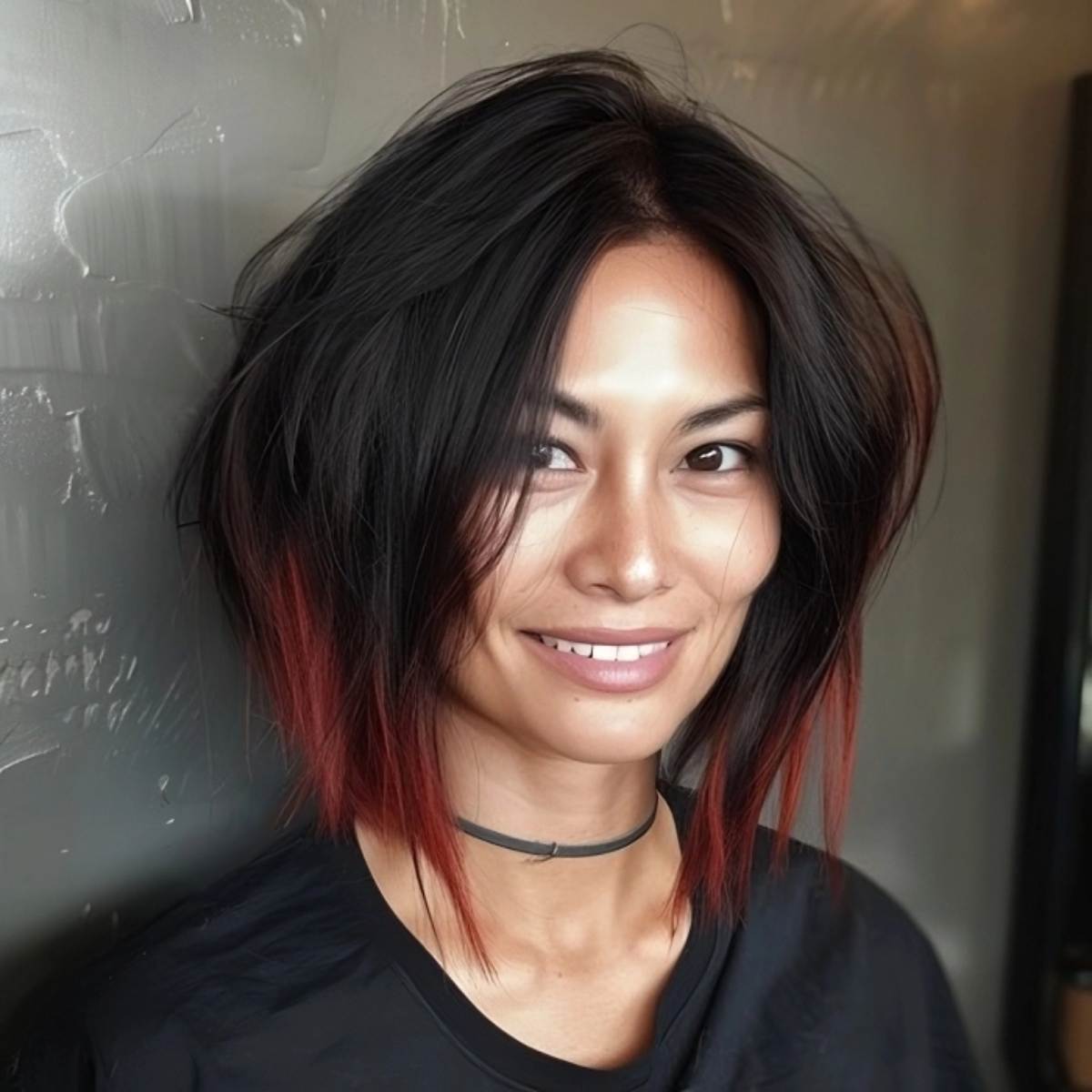 Razor Cut Bob Short Hair