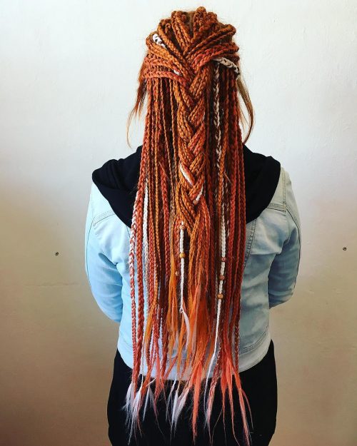 Red box braids are a type of braiding style that divides the pilus into Here are xv Hot Examples of Red Box Braids