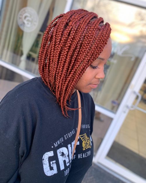 Red box braids are a type of braiding style that divides the pilus into Here are xv Hot Examples of Red Box Braids