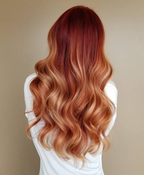 warm as well as intense shade of ruby-red dyed onto the pilus inwards the cast of highlights sixteen Stunning Bright Red Hair Colors to Get You Inspired