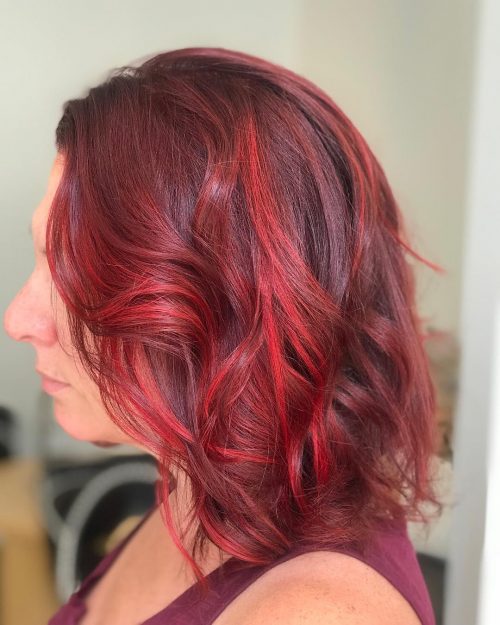 Red violet pilus is a daring pilus color shade that has hints of cherry-red together with violet infused toge 17 Greatest Red Violet Hair Color Ideas You’ll See This Year