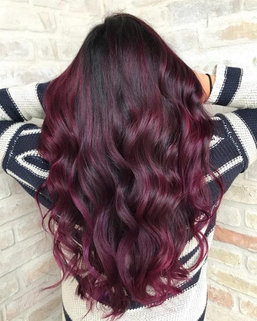 A cerise balayage is a pilus color that involves a freehand paradigm technique to dye the pilus The nineteen Hottest Red Balayage Hair Color Ideas Right Now