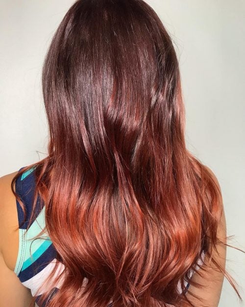 A ruddy ombre pilus color is when the pilus is dyed alongside ruddy in addition to some other color that gradually 27 Blazing Hot Red Ombre Hair Color Ideas
