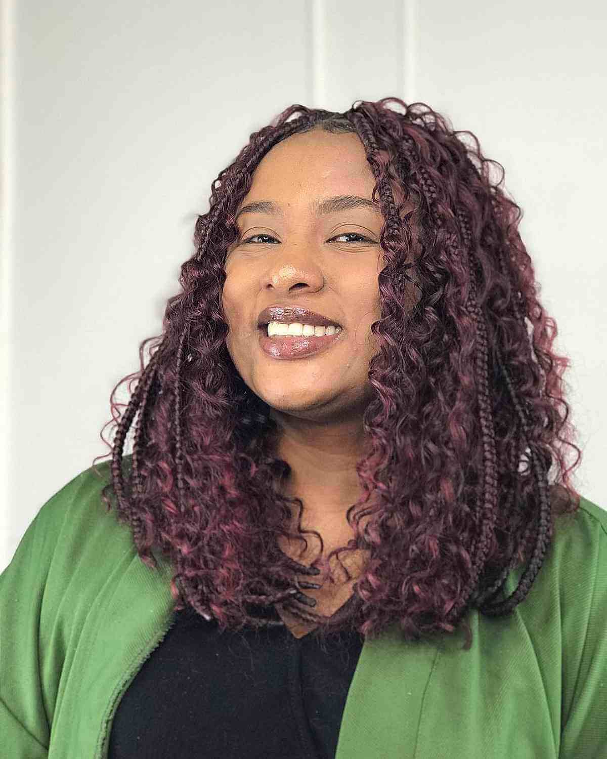 Relaxed Box Braids for Mid-Length Hair